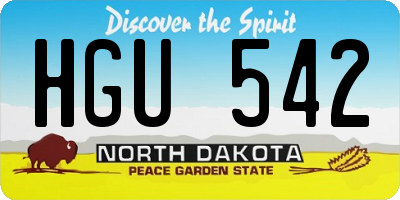 ND license plate HGU542