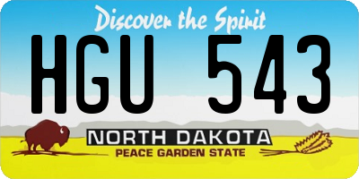 ND license plate HGU543