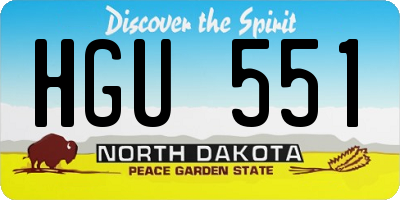 ND license plate HGU551
