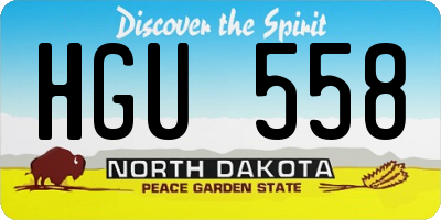 ND license plate HGU558