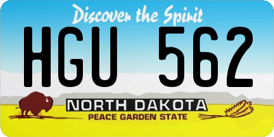 ND license plate HGU562