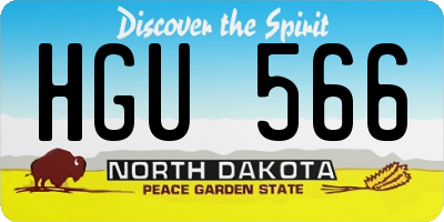 ND license plate HGU566