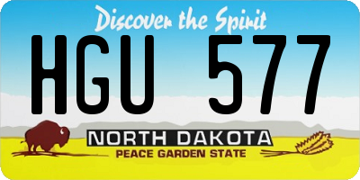 ND license plate HGU577