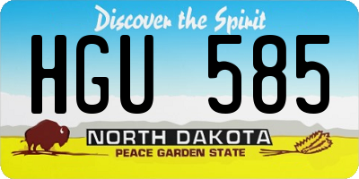 ND license plate HGU585