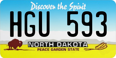 ND license plate HGU593
