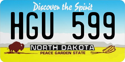 ND license plate HGU599