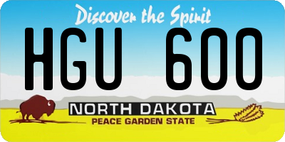 ND license plate HGU600
