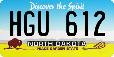 ND license plate HGU612