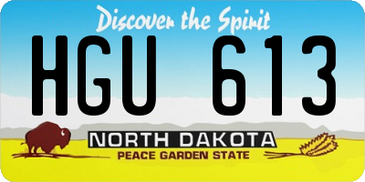 ND license plate HGU613