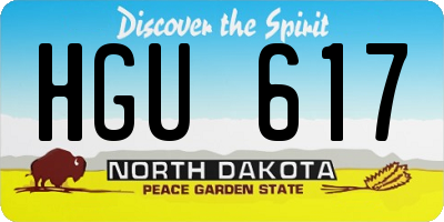 ND license plate HGU617