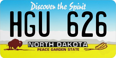 ND license plate HGU626