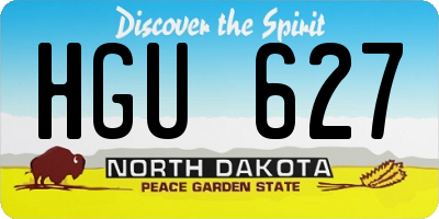 ND license plate HGU627