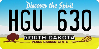 ND license plate HGU630