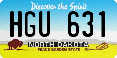 ND license plate HGU631
