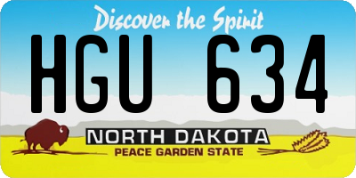 ND license plate HGU634