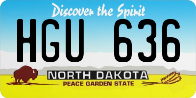 ND license plate HGU636