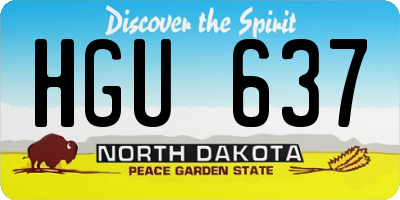 ND license plate HGU637