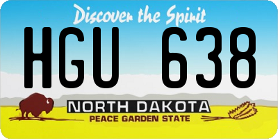 ND license plate HGU638