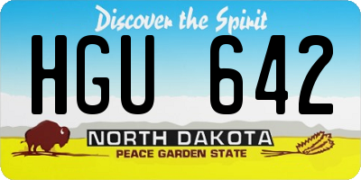 ND license plate HGU642
