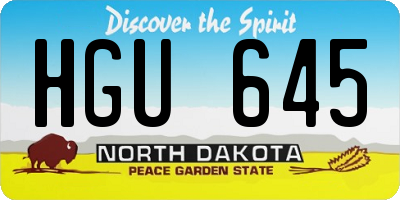 ND license plate HGU645
