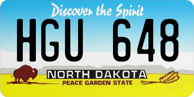 ND license plate HGU648