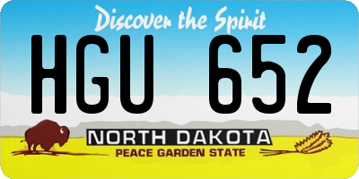 ND license plate HGU652