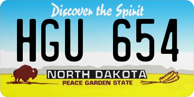 ND license plate HGU654