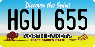 ND license plate HGU655