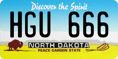 ND license plate HGU666