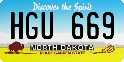 ND license plate HGU669
