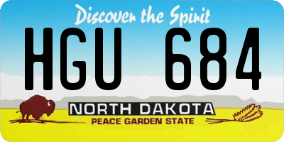 ND license plate HGU684