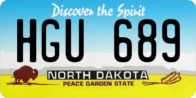 ND license plate HGU689