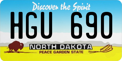 ND license plate HGU690