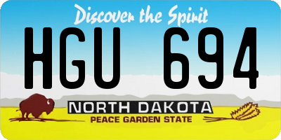 ND license plate HGU694