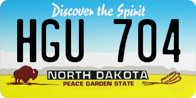 ND license plate HGU704