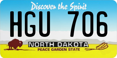 ND license plate HGU706
