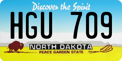ND license plate HGU709