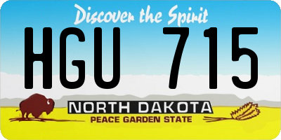 ND license plate HGU715