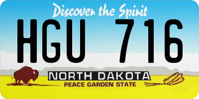 ND license plate HGU716