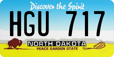 ND license plate HGU717