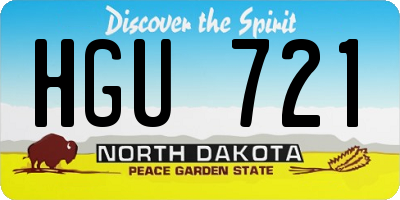 ND license plate HGU721