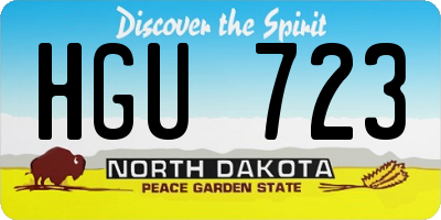 ND license plate HGU723