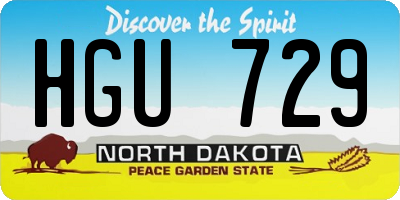 ND license plate HGU729