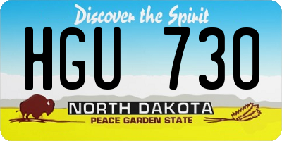 ND license plate HGU730