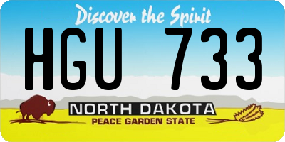 ND license plate HGU733