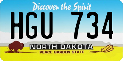 ND license plate HGU734