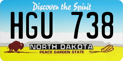 ND license plate HGU738