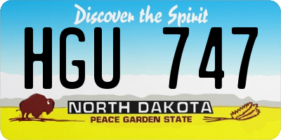 ND license plate HGU747