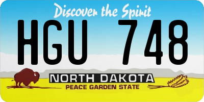 ND license plate HGU748