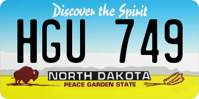 ND license plate HGU749